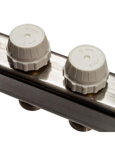 Коллектор STOUT из нержавеющей стали без расходомеров 11 вых. с воздухоотводчиком и сливом