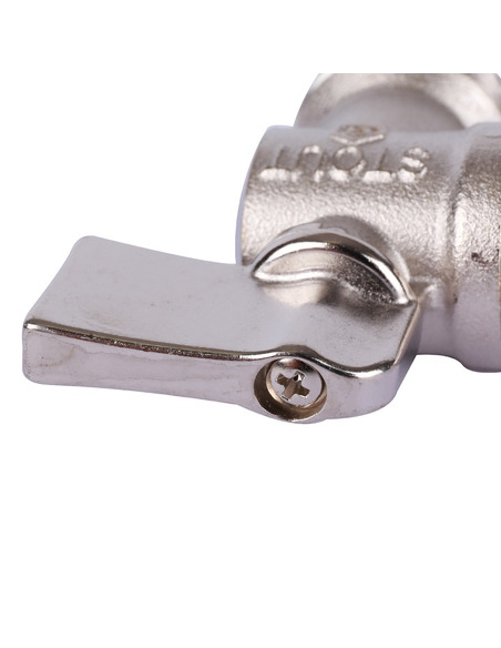 Кран шаровой угловой STOUT 1/2"х3/4" НР-НР Кран шаровой угловой STOUT 1/2"х3/4" НР-НР