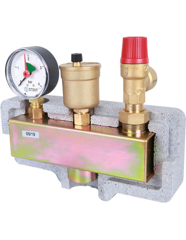 Группа безопасности котла STOUT 3 бар до 50 кВт в теплоизоляции