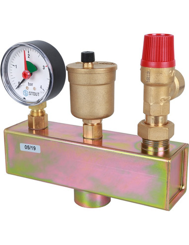 Группа безопасности котла STOUT 3 бар до 50 кВт в теплоизоляции