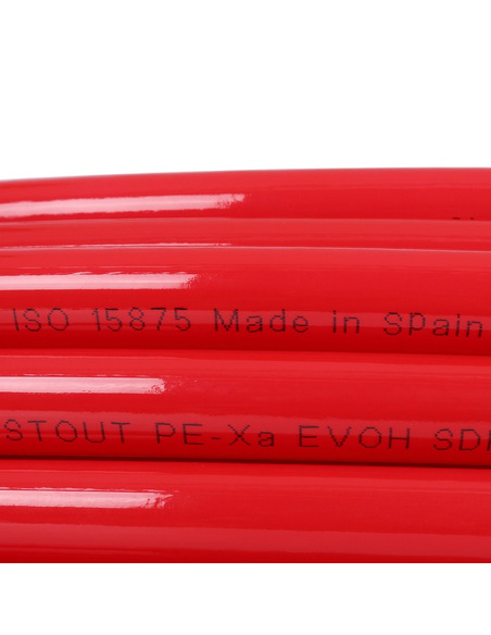 Труба из сшитого полиэтилена STOUT 20х2,0 PE-Xa/EVOH красная (бухта 200 м)