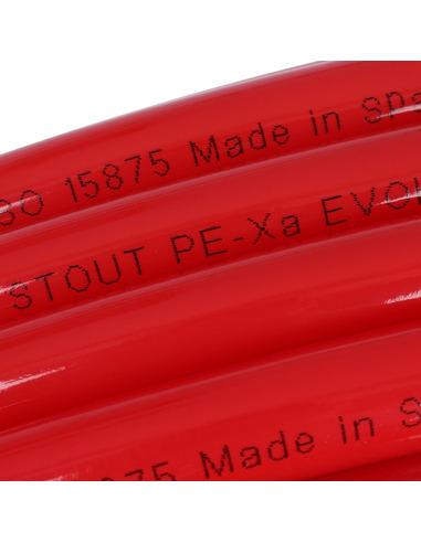 Труба из сшитого полиэтилена STOUT 20х2,0 PE-Xa/EVOH красная (бухта 200 м)