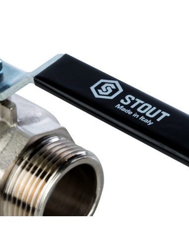 Кран шаровой STOUT полнопроходной 1 1/4" НР-НР (рычаг)