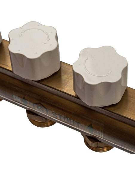 Коллектор STOUT из латуни в сборе без расходомеров 8 вых.