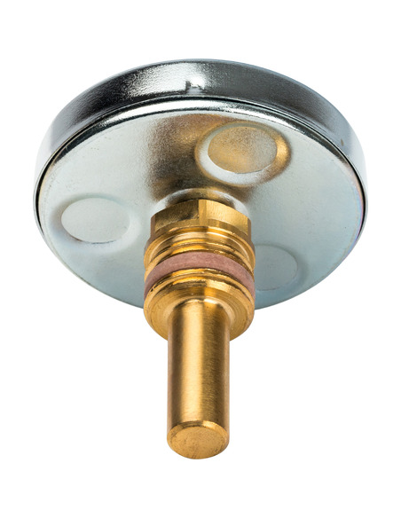 Термометр биметаллический STOUT 63 мм, 0-120ºС погружной, гильза 50 мм резьба с самоуплотнением