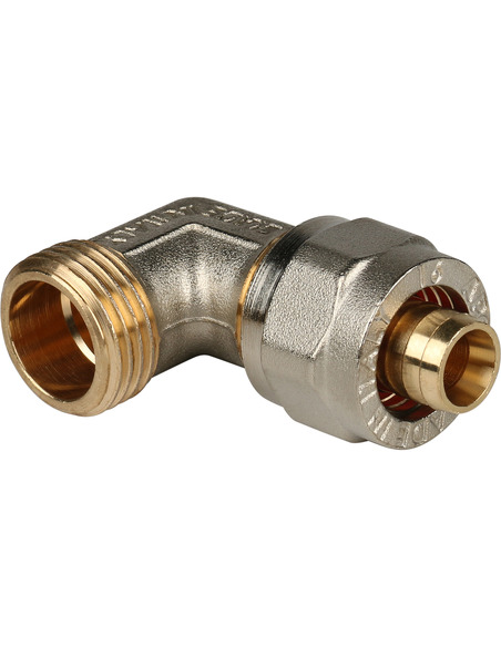 Угольник STOUT 16x1/2" НР для металлопластиковых труб обжим