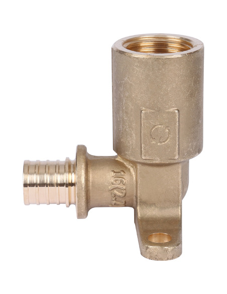 Угольник с креплением STOUT 16x1/2" ВР удлинённый для труб из сшитого полиэтилена