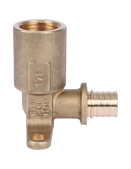 Угольник с креплением STOUT 16x1/2" ВР удлинённый для труб из сшитого полиэтилена