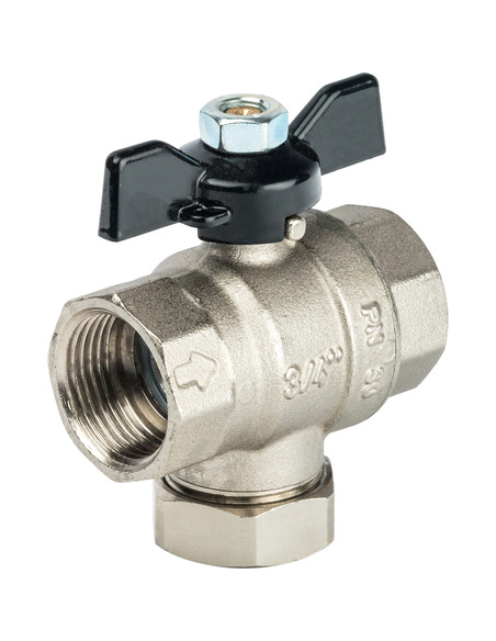 Кран шаровой STOUT 3/4" ВР-ВР с фильтром (бабочка)