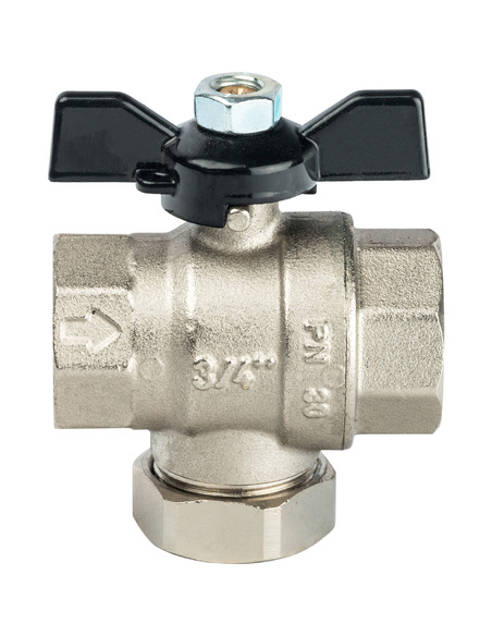 Кран шаровой STOUT 3/4" ВР-ВР с фильтром (бабочка)