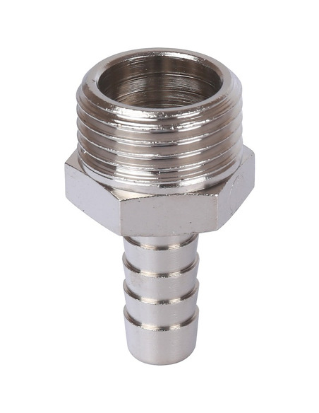 Штуцер никелированный STOUT 1/2"х10 НР  Штуцер никелированный STOUT 1/2"х10 НР