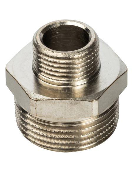 Ниппель переходной никелированный STOUT 3/4"х3/8" НР