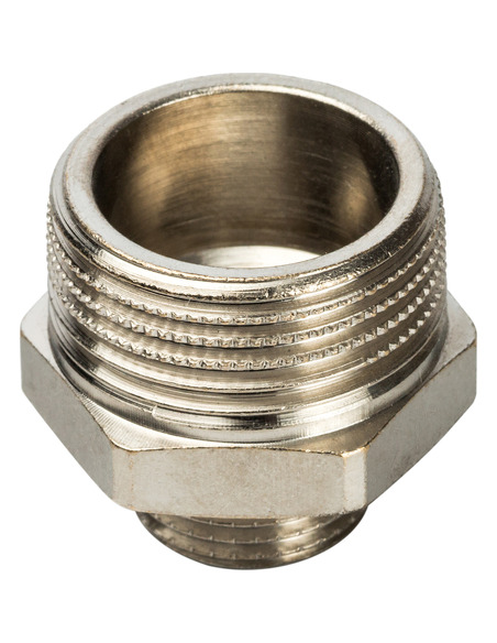 Ниппель переходной никелированный STOUT 3/4"х3/8" НР