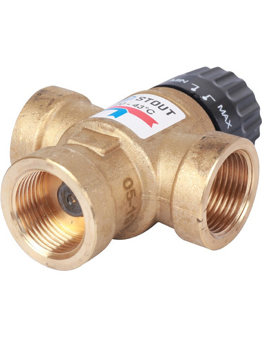 Термостатический смесительный клапан STOUT 20-43°C, 3/4" ВР, Kvs 1,6