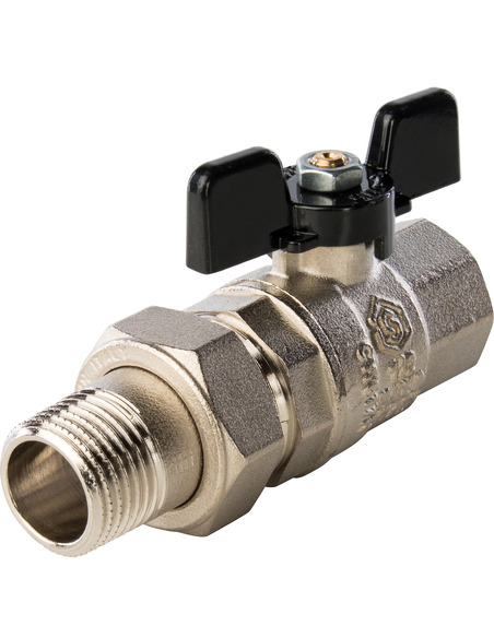 Кран шаровой STOUT полнопроходной 1/2" со сгоном (бабочка) Кран шаровой STOUT полнопроходной 1/2" со сгоном (бабочка)