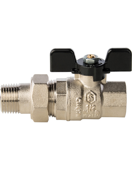 Кран шаровой STOUT полнопроходной 1/2" со сгоном (бабочка) Кран шаровой STOUT полнопроходной 1/2" со сгоном (бабочка)