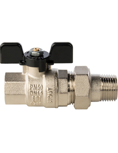 Кран шаровой STOUT полнопроходной 1/2" со сгоном (бабочка)