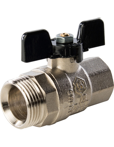 Кран шаровой STOUT полнопроходной 1/2" со сгоном (бабочка)