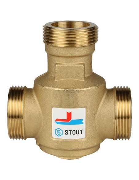 Термостатический смесительный клапан STOUT 60°C, 1 1/4" НР, Kvs 9