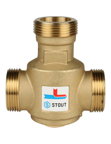 Термостатический смесительный клапан STOUT 60°C, 1 1/4" НР, Kvs 9