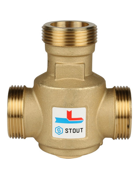 Термостатический смесительный клапан STOUT 60°C, 1 1/4" НР, Kvs 9