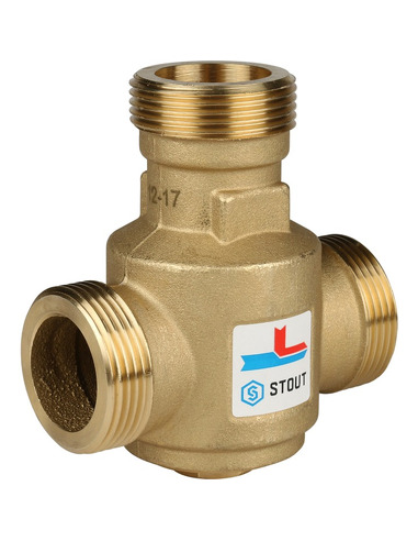 Термостатический смесительный клапан STOUT 60°C, 1 1/4" НР, Kvs 9