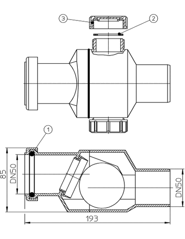 Клапан обратный канализационный HL4 Ø50