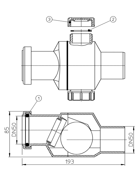 Клапан обратный канализационный HL4 Ø50