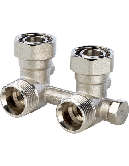 Узел нижнего подключения STOUT 3/4" для однотрубной системы, угловой