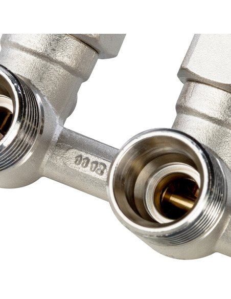 Узел нижнего подключения STOUT 3/4" для однотрубной системы, угловой