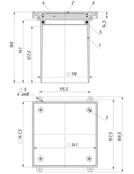 Ревизия-прочистка для труб ТП-98.100