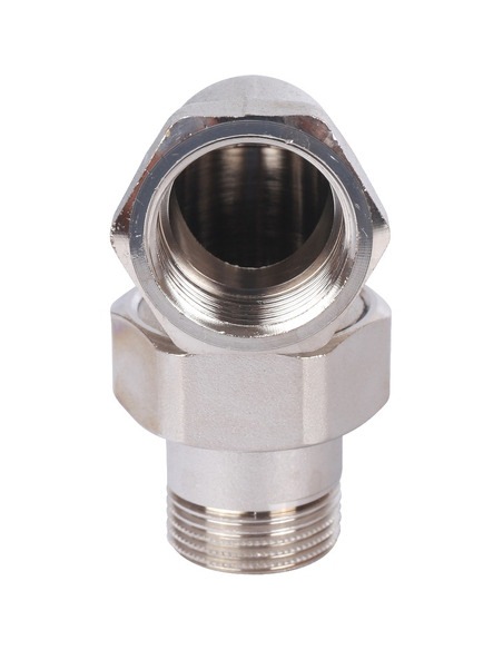 Разъемное соединение "американка" никелированное STOUT 3/4" ВР-НР угловое