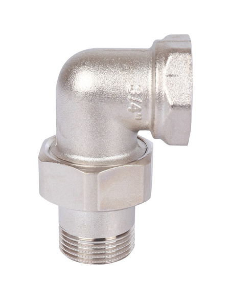 Разъемное соединение "американка" никелированное STOUT 3/4" ВР-НР угловое