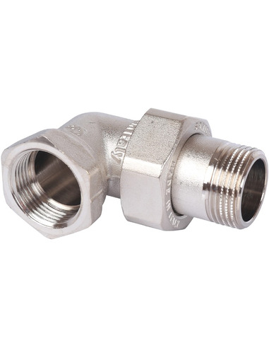 Разъемное соединение "американка" никелированное STOUT 3/4" ВР-НР угловое