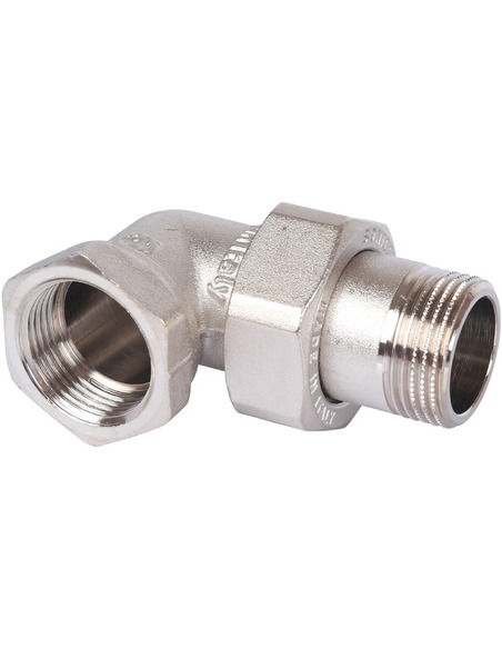 Разъемное соединение "американка" никелированное STOUT 3/4" ВР-НР угловое