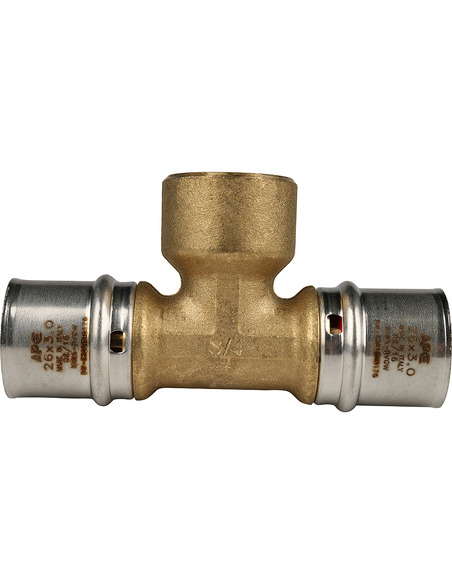 Тройник переходной STOUT 26x3/4"х26 ВР для металлопластиковых труб пресс