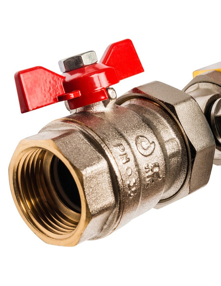 Коллектор STOUT из латуни в сборе с расходомерами 11 вых.