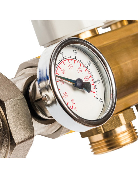 Коллектор STOUT из латуни в сборе с расходомерами 11 вых.