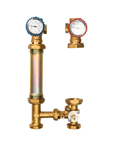 Насосная группа STOUT с приводным смесителем 1" без насоса (реверс)