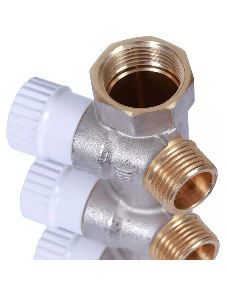 Коллектор распределительный STOUT 3/4", 3 вых. 1/2" плоское уплотнение