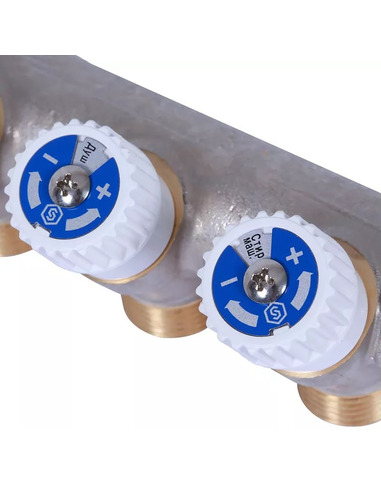 Коллектор распределительный STOUT 3/4", 3 вых. 1/2" плоское уплотнение