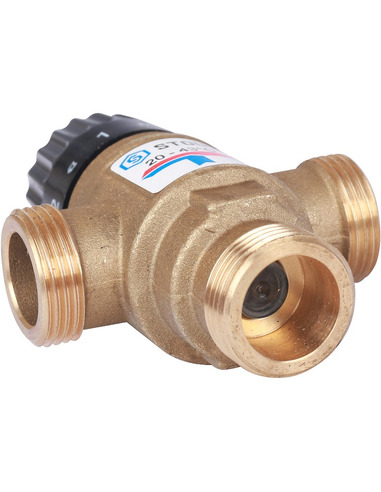 Термостатический смесительный клапан STOUT 20-43°C, 3/4" НР, Kvs 1,6