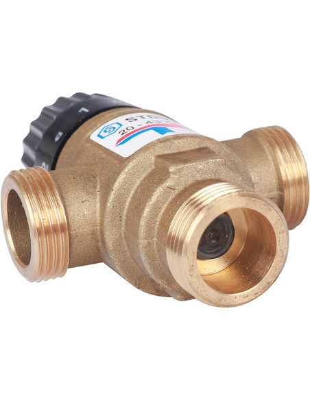Термостатический смесительный клапан STOUT 20-43°C, 3/4" НР, Kvs 1,6
