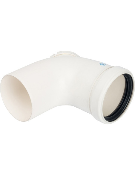 Отвод STOUT Ø80 - 90° п/м с инспекционным окном конденсац.