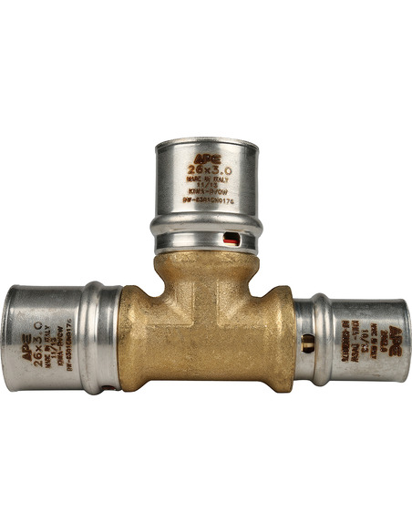 Тройник переходной STOUT 26x26x20 для металлопластиковых труб пресс