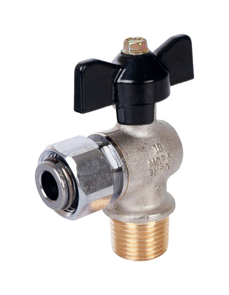 Кран шаровой угловой STOUT 1/2"х1/2" НР-накидная гайка (бабочка)