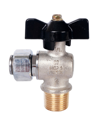 Кран шаровой угловой STOUT 1/2"х1/2" НР-накидная гайка (бабочка)