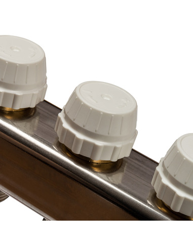 Коллектор STOUT из нержавеющей стали с расходомерами 4 вых. с воздухоотводчиком и сливом