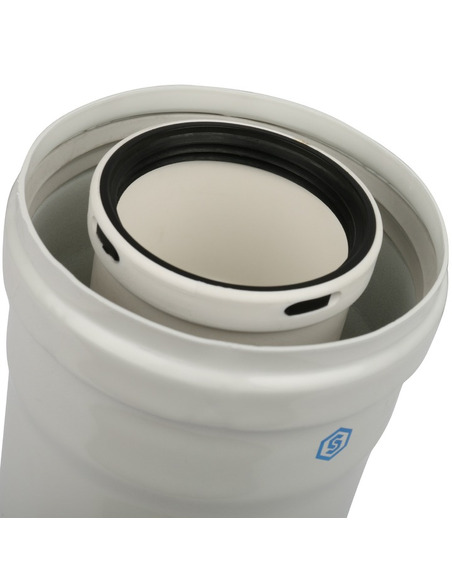 Труба удлинитель STOUT Ø60/100 - 310мм с инспекц. окном конденсац.