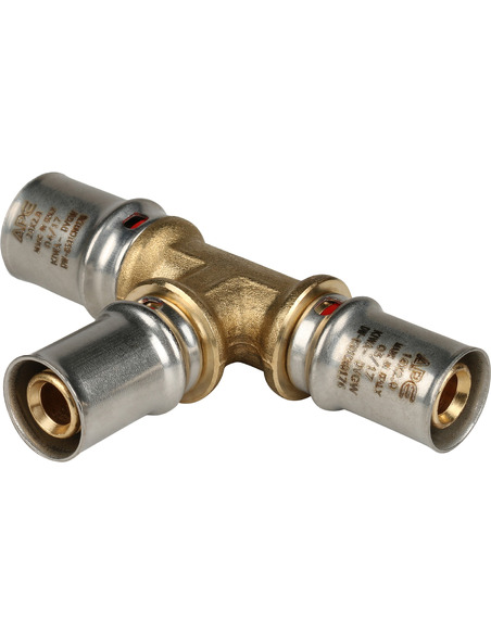 Тройник переходной STOUT 20x16x16 для металлопластиковых труб пресс